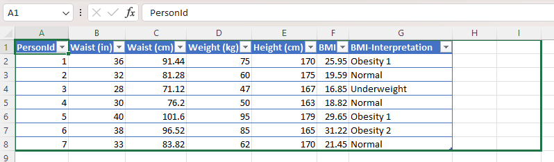 Drag บริเวณเครื่องหมายบวกตรงมุมขวาล่างของ Table