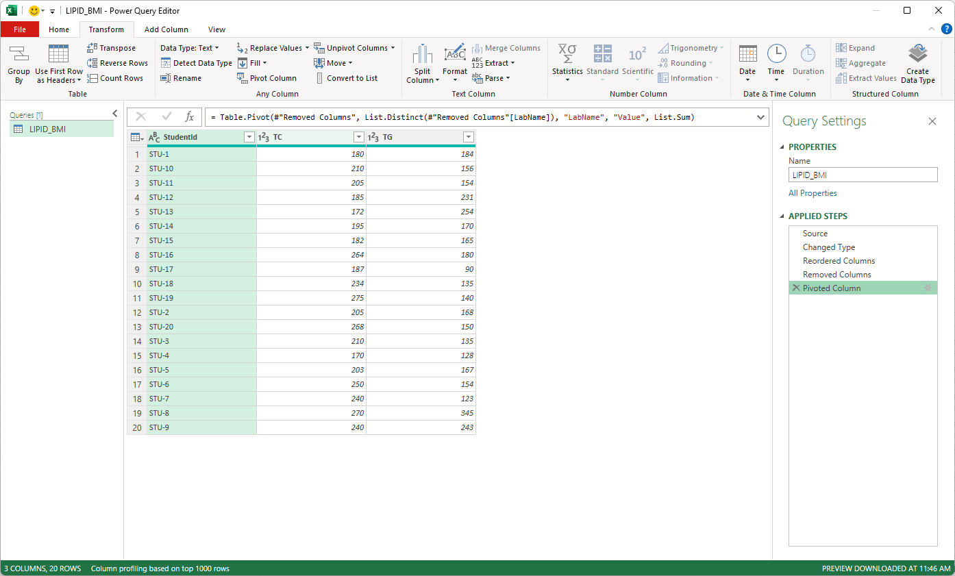 บาง การแปลงข้อมูลโดยใช้ PowerQuery — assets/64e31419 d79c 408e a7d3 21d5dfe4f6d3 relation trapose with query 1