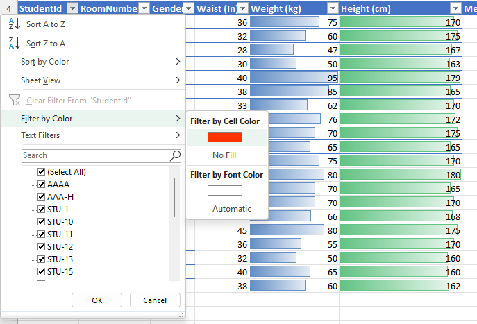 Filter โดยใช้ Format